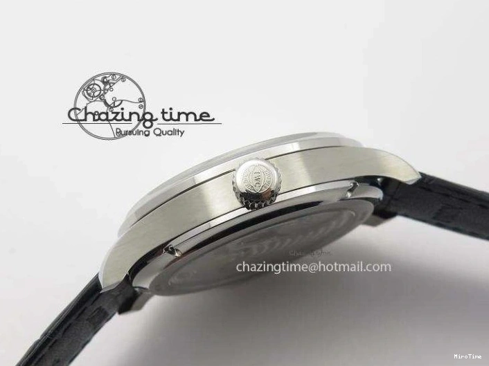 MIROTIME 0309 UrbanStyle Portuguese Tourbillon Power Reserve Moonphase SS White Dial On Black Leather Strap 7318